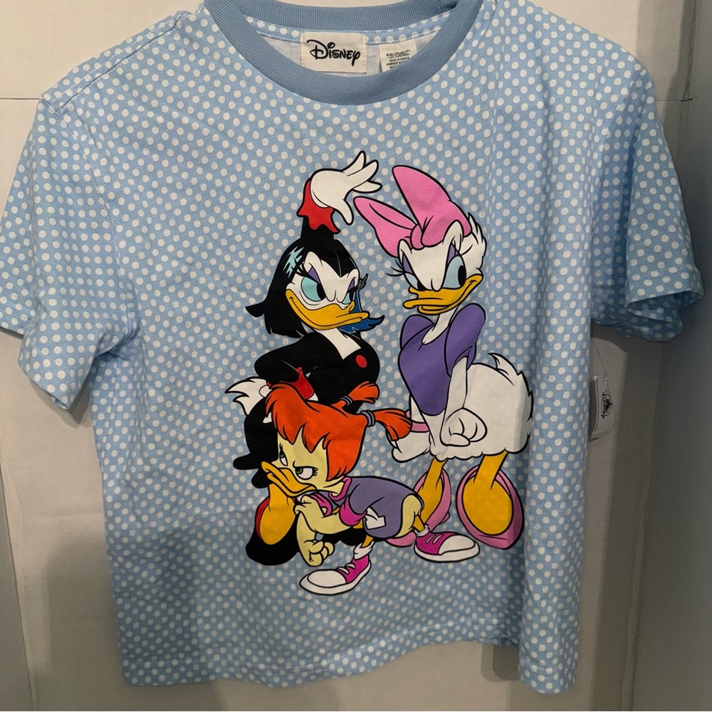 Disney Blue and White Polka Dot Tee with Daisy Mágica De Spell
